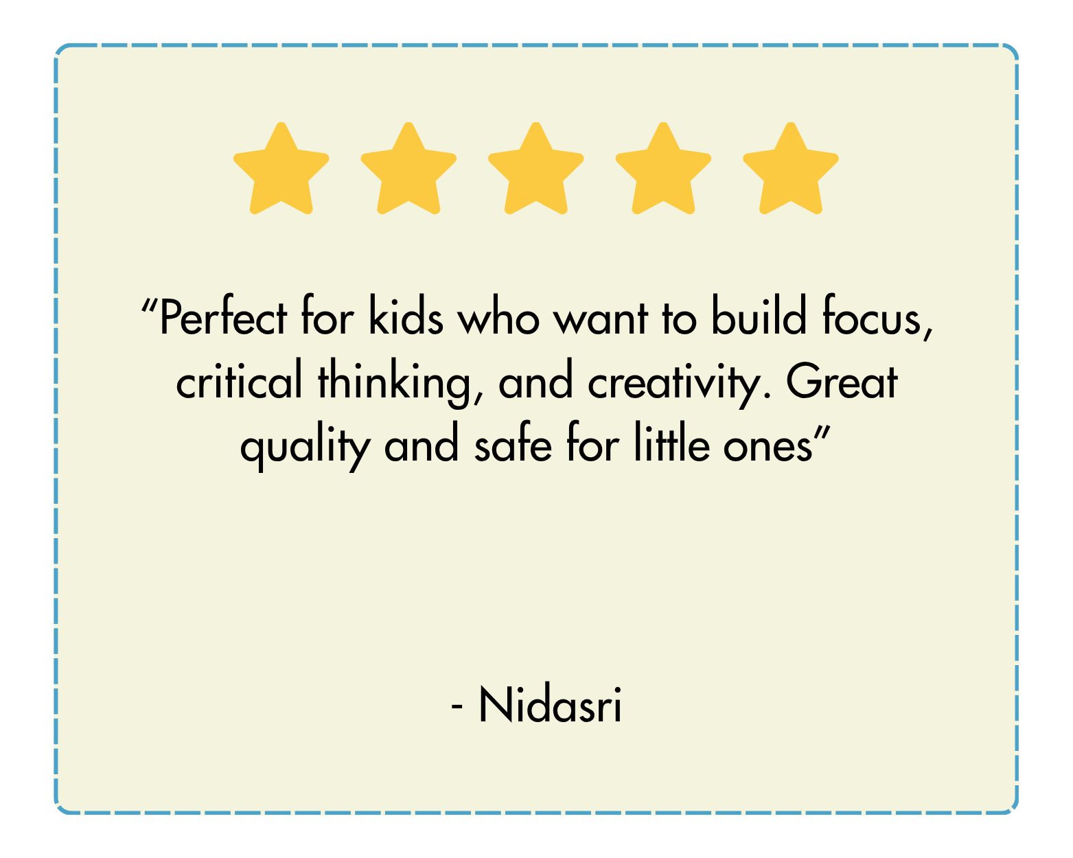 5-star customer review for Liliboo wooden toys from Nidasri