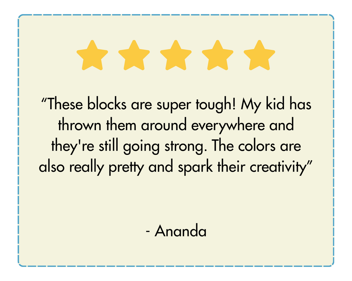 5-star customer review for Liliboo wooden toys from Ananda