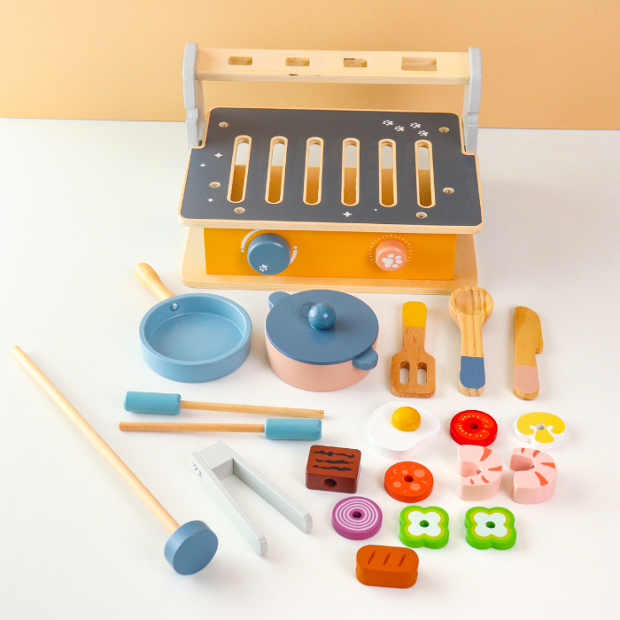 BECA 2 in 1 BBQ Cooking Station Pretend Play - Mainan Pretend Play by Liliboo