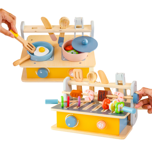 BECA 2 in 1 BBQ Cooking Station Pretend Play - Mainan Pretend Play by Liliboo