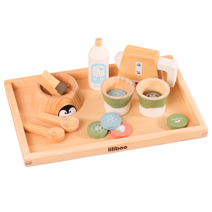 Bundle CHAYA Matcha Set + NARA Montessori Tray Small - Mainan Pretend Play by Liliboo