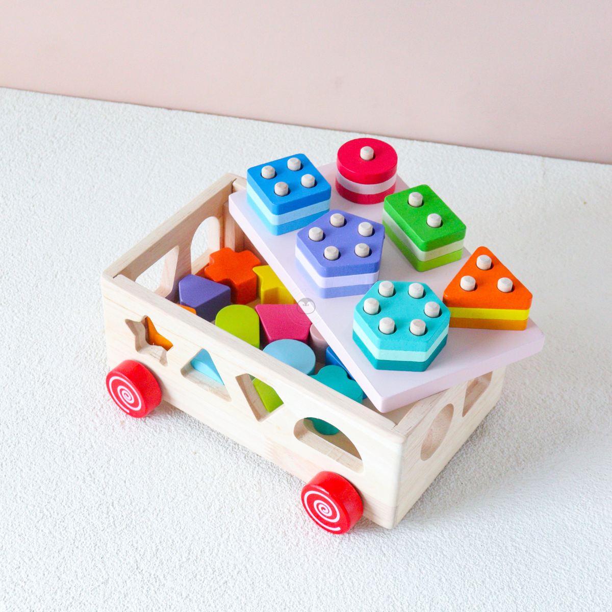 ETSU Shape Sorter Wagon 3in1 - Mainan Activity Cube & Busy Board by Liliboo