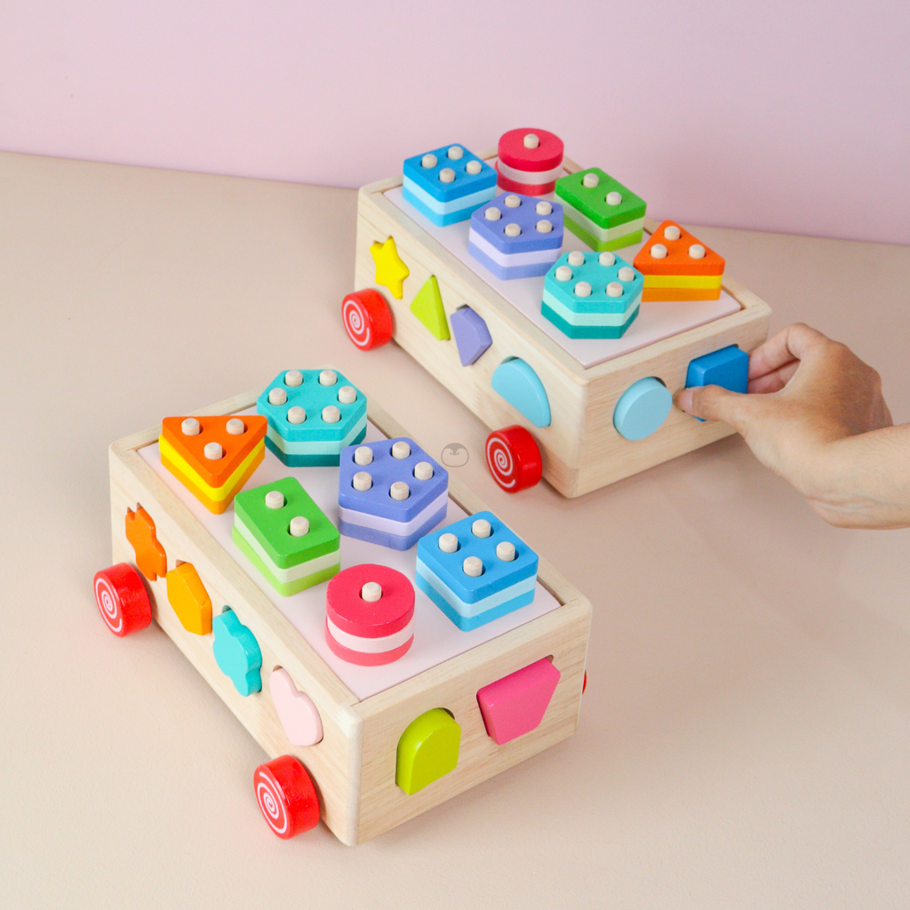 ETSU Shape Sorter Wagon 3in1 - Mainan Activity Cube & Busy Board by Liliboo