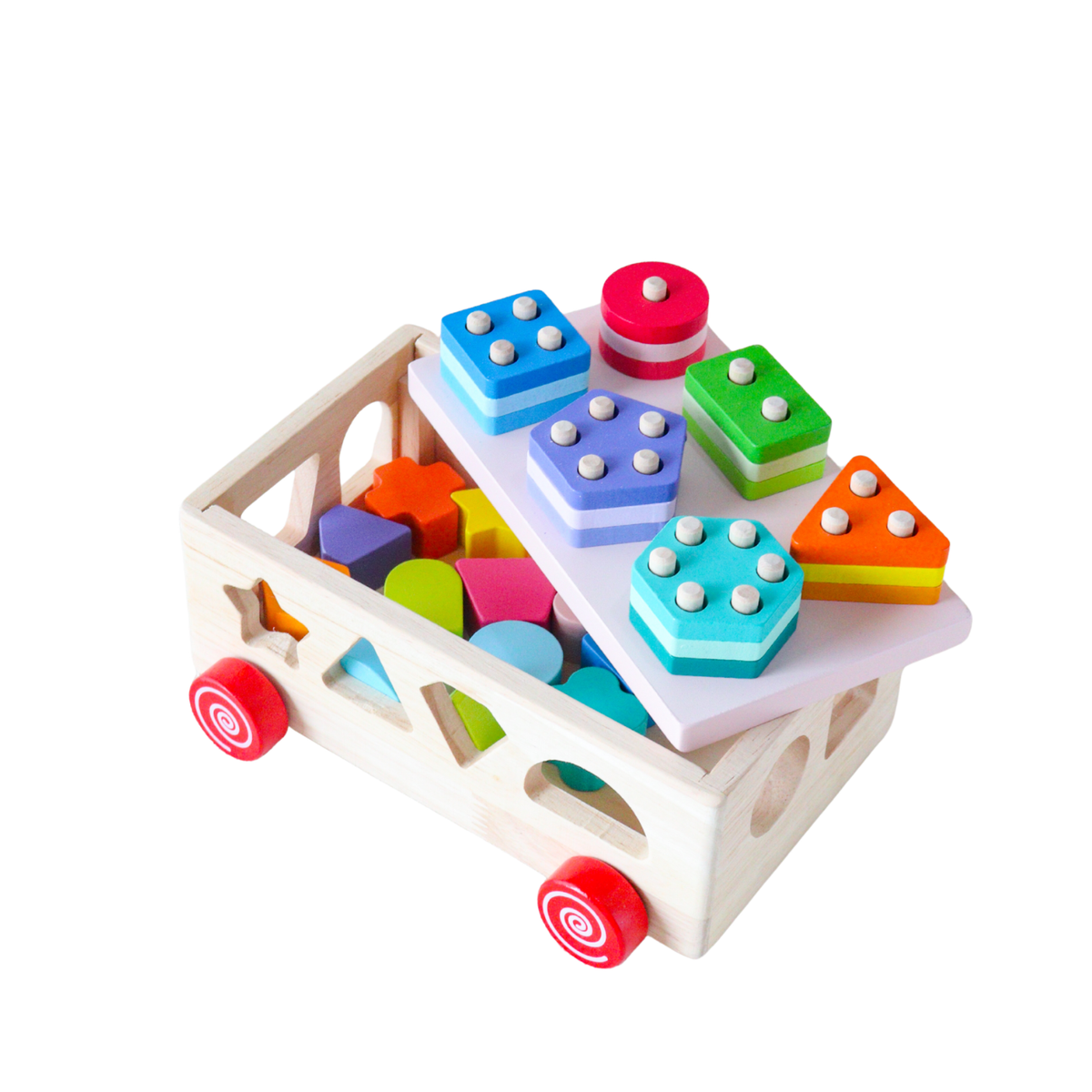 ETSU Shape Sorter Wagon 3in1 - Mainan Activity Cube & Busy Board by Liliboo