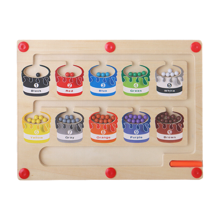 FUJI Magnetic Maze Board Color Number - Mainan Kenali Warna & Bentuk by Liliboo