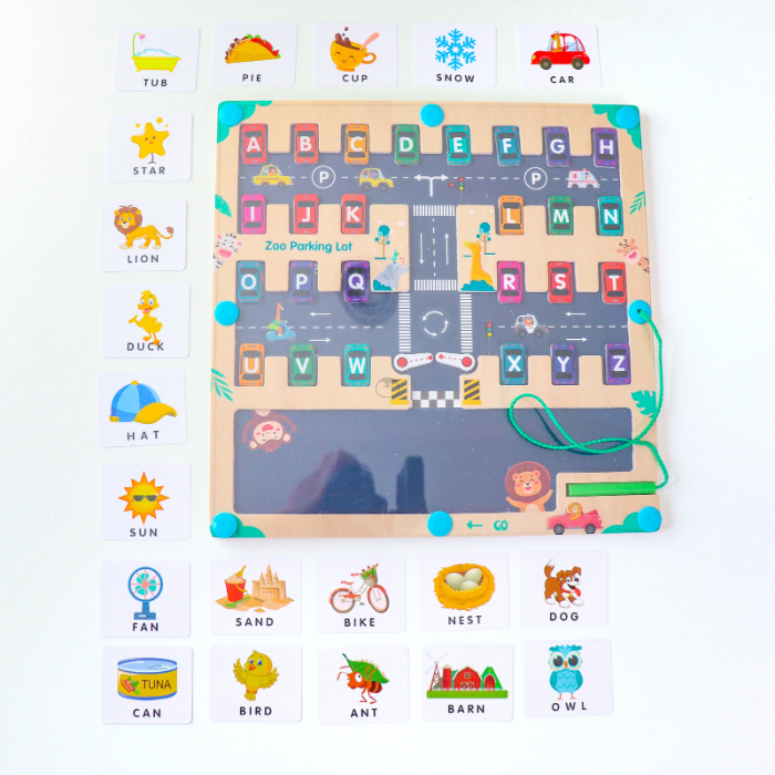 FUJI Magnetic Maze Board Zoo Parking Lot - Mainan Puzzle Magnetic by Liliboo