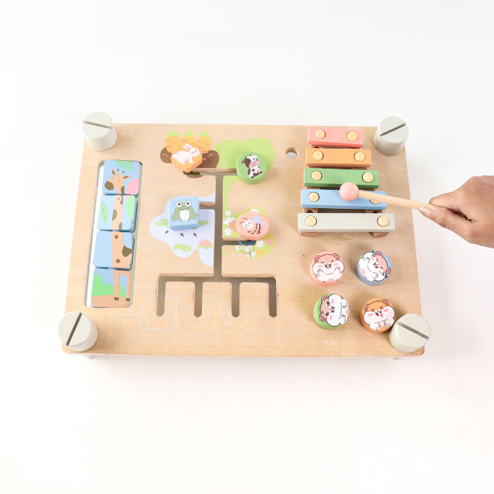 HARU Busy Board Animal Farm 7 in 1 - Mainan Activity Cube & Busy Board by Liliboo