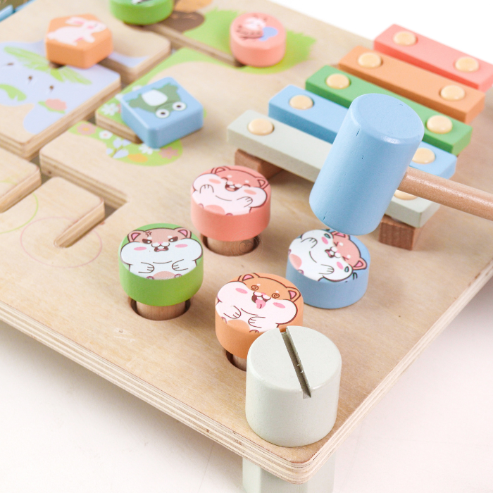 HARU Busy Board Animal Farm 7 in 1 - Mainan Activity Cube & Busy Board by Liliboo
