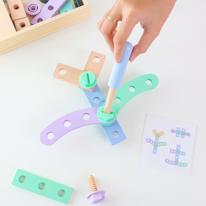 KIMI Creative Toolkit 30 pcs - Mainan Puzzle Kayu by Liliboo