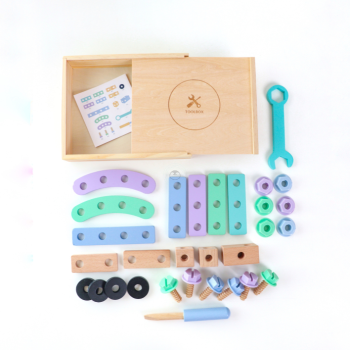 KIMI Creative Toolkit 30 pcs - Mainan Puzzle Kayu by Liliboo