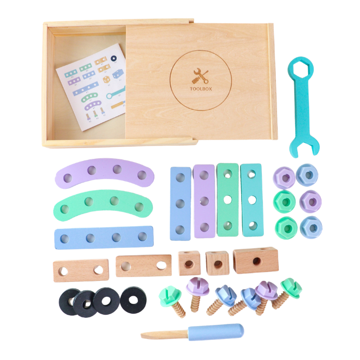 KIMI Creative Toolkit 30 pcs - Mainan Puzzle Kayu by Liliboo