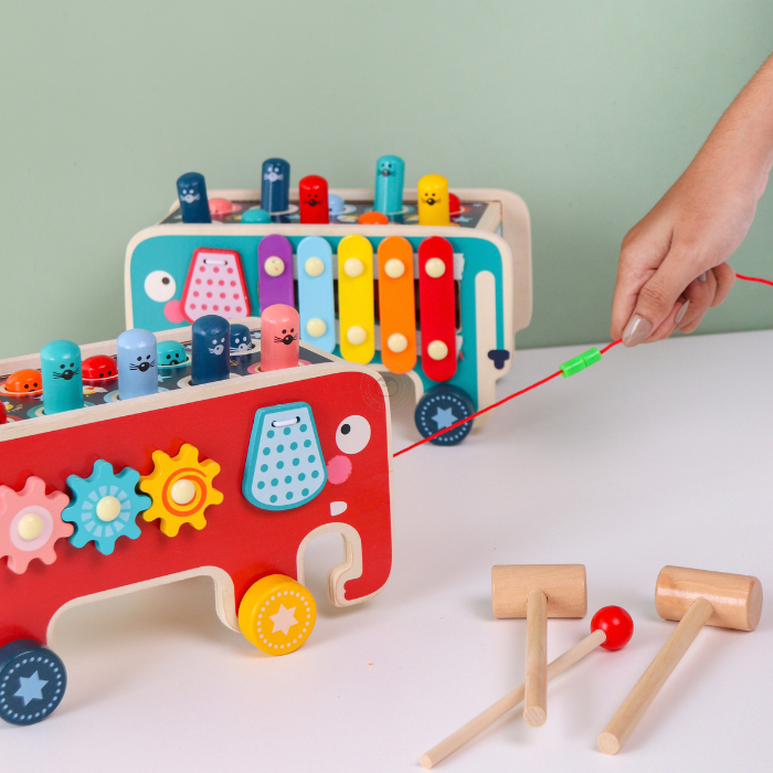 KUMA Whack A Mole 4 In 1 - Mainan Activity Cube & Busy Board by Liliboo