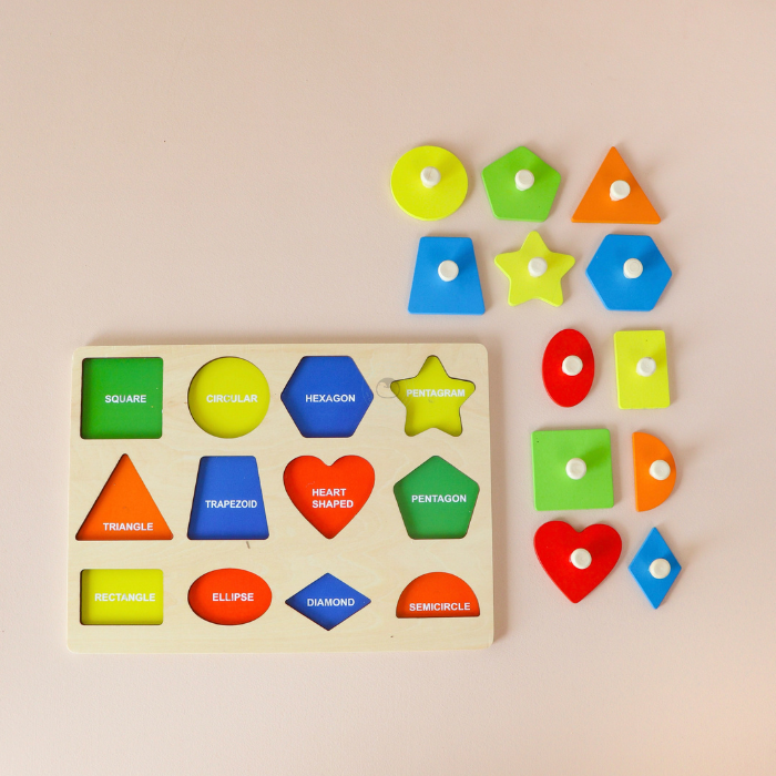 MAKI Basic Geometry Knob Puzzle - Mainan Montessori by Liliboo