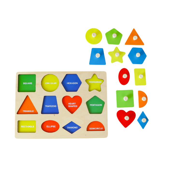 MAKI Basic Geometry Knob Puzzle - Mainan Montessori by Liliboo