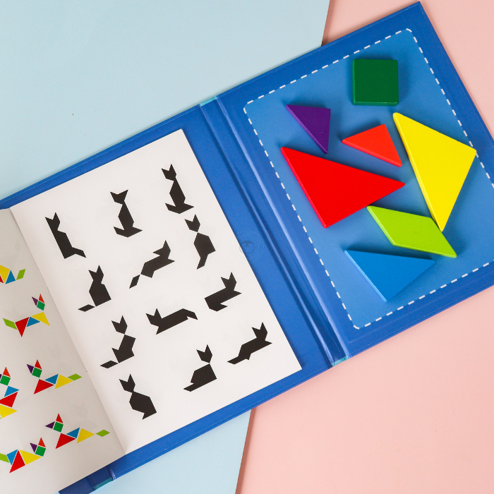 MURA Magnetic Tangram Book - Mainan Puzzle Magnetic by Liliboo