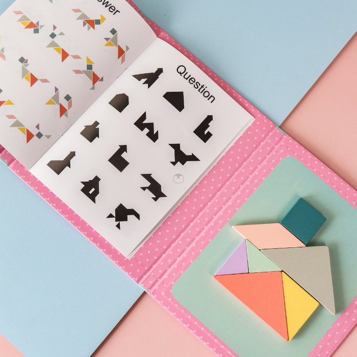 MURA Magnetic Tangram Book - Mainan Puzzle Magnetic by Liliboo