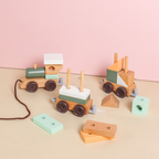 RURI Pull Along Wooden Train - Mainan Balok Susun by Liliboo