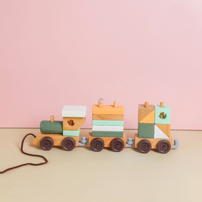 RURI Pull Along Wooden Train - Mainan Balok Susun by Liliboo