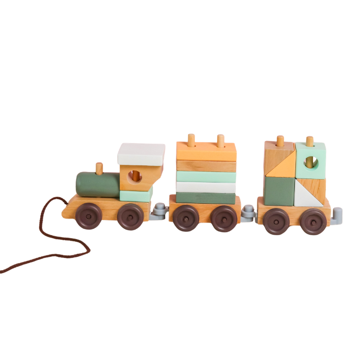 RURI Pull Along Wooden Train - Mainan Balok Susun by Liliboo