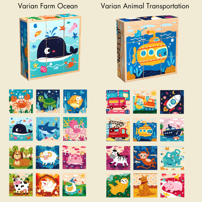 SUKI Jigsaw Puzzle 6 Sided - Mainan Puzzle Kayu by Liliboo