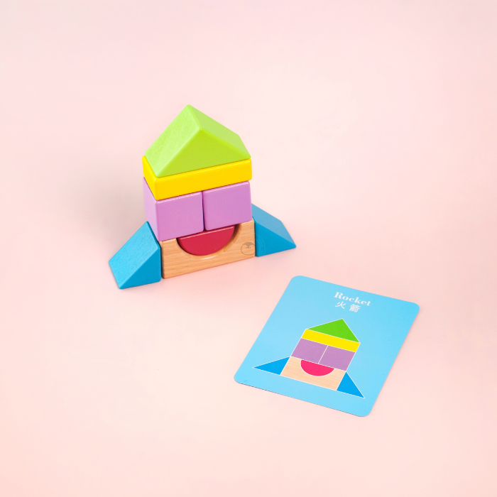 TOMI Bright Building Blocks 15 pcs - Mainan Balok Susun by Liliboo