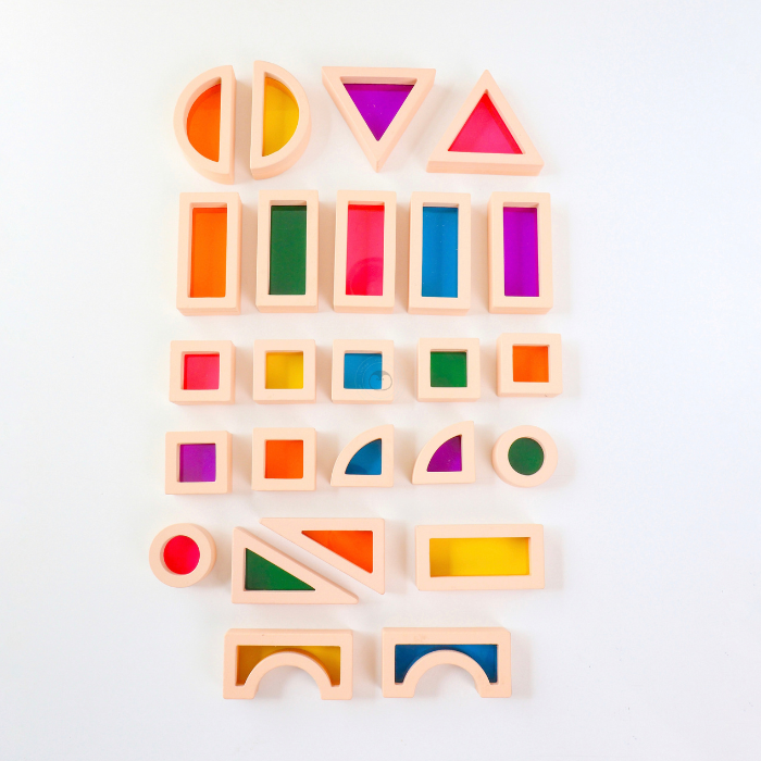 TOMI Rainbow Acrylic Building Blocks - Mainan Balok Susun by Liliboo