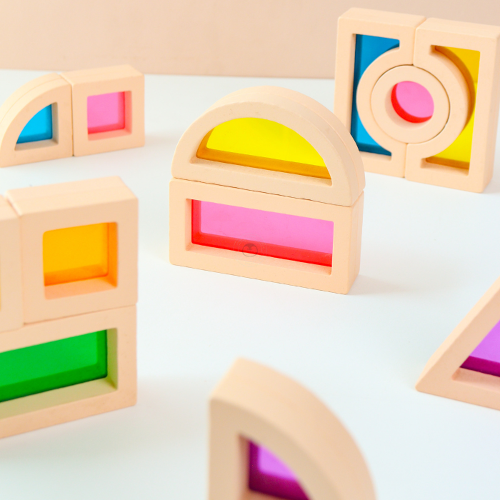 TOMI Rainbow Acrylic Building Blocks - Mainan Balok Susun by Liliboo