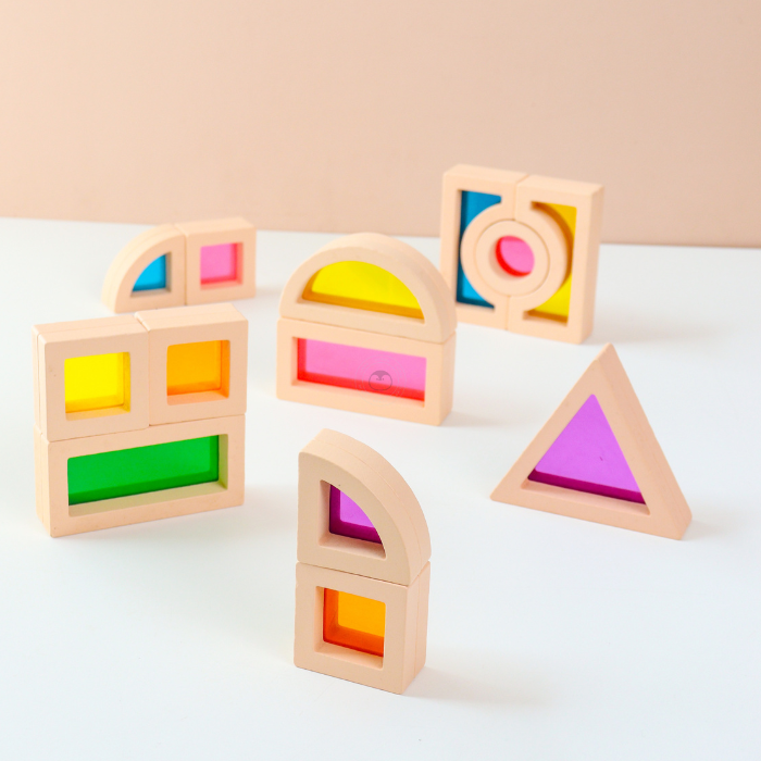 TOMI Rainbow Acrylic Building Blocks - Mainan Balok Susun by Liliboo