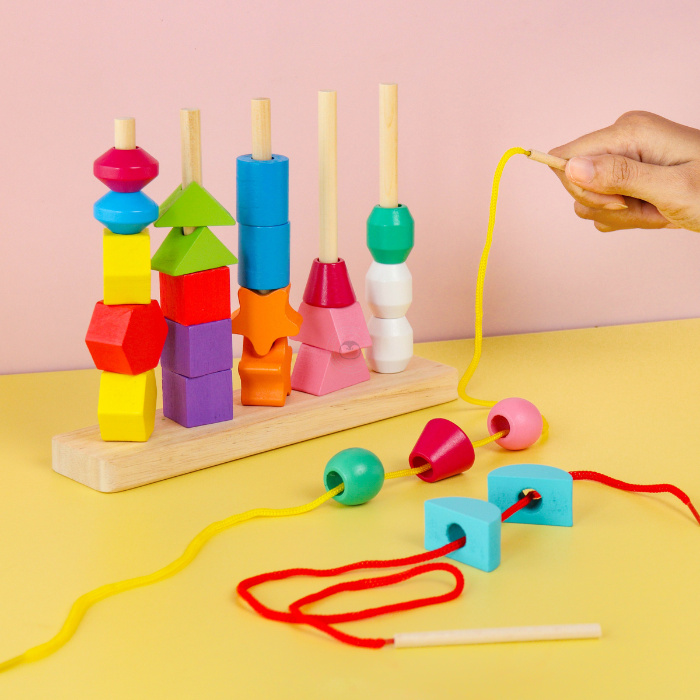 YUNA Stacking & Lacing Blocks - Mainan Menyusun & Merangkai by Liliboo